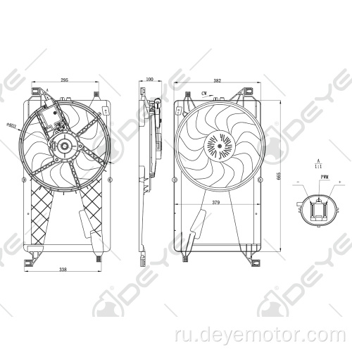 3M5H-8C607-AD CAR RADIATOR Охлаждающий вентилятор для Ford Focus